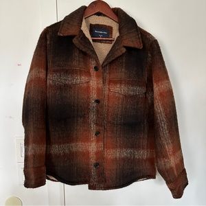 Sherpa Patterned Shirt Jacket - Abercrombie & Fitch - XS
